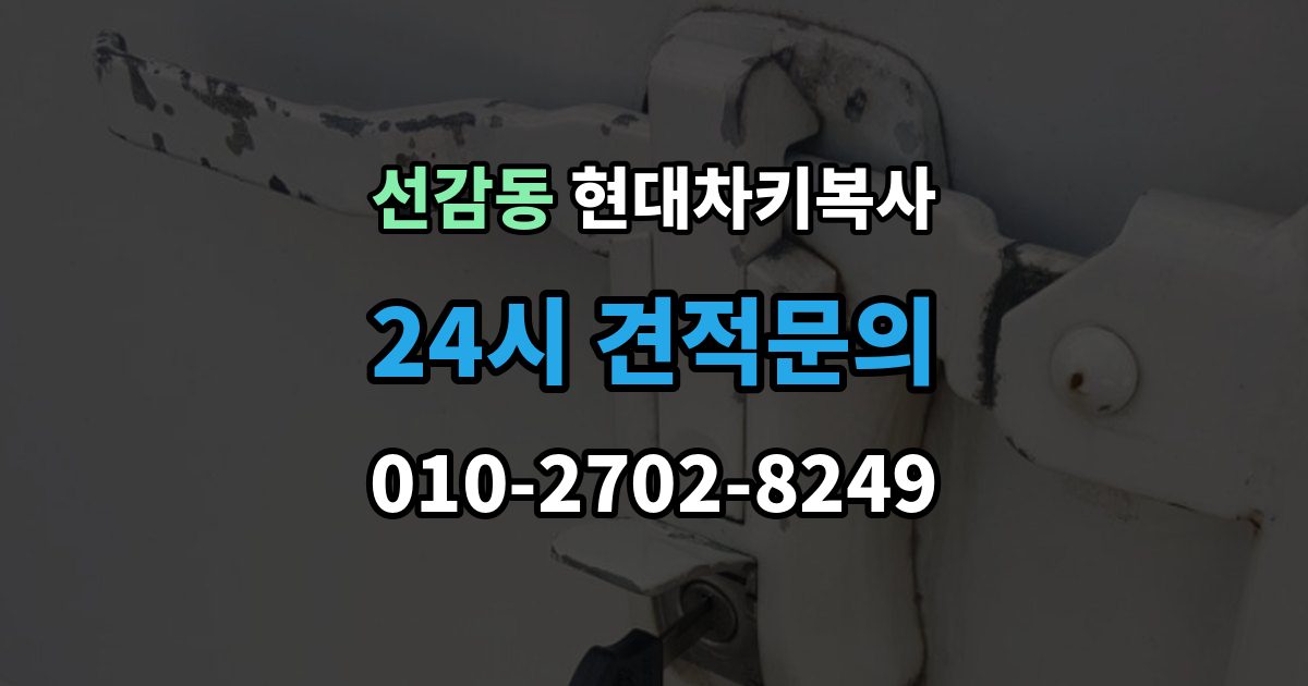 선감동 현대 차키 복사 출장 안내 - 차량 관련 정보 확인이 중요한 이유와 체크 포인트
