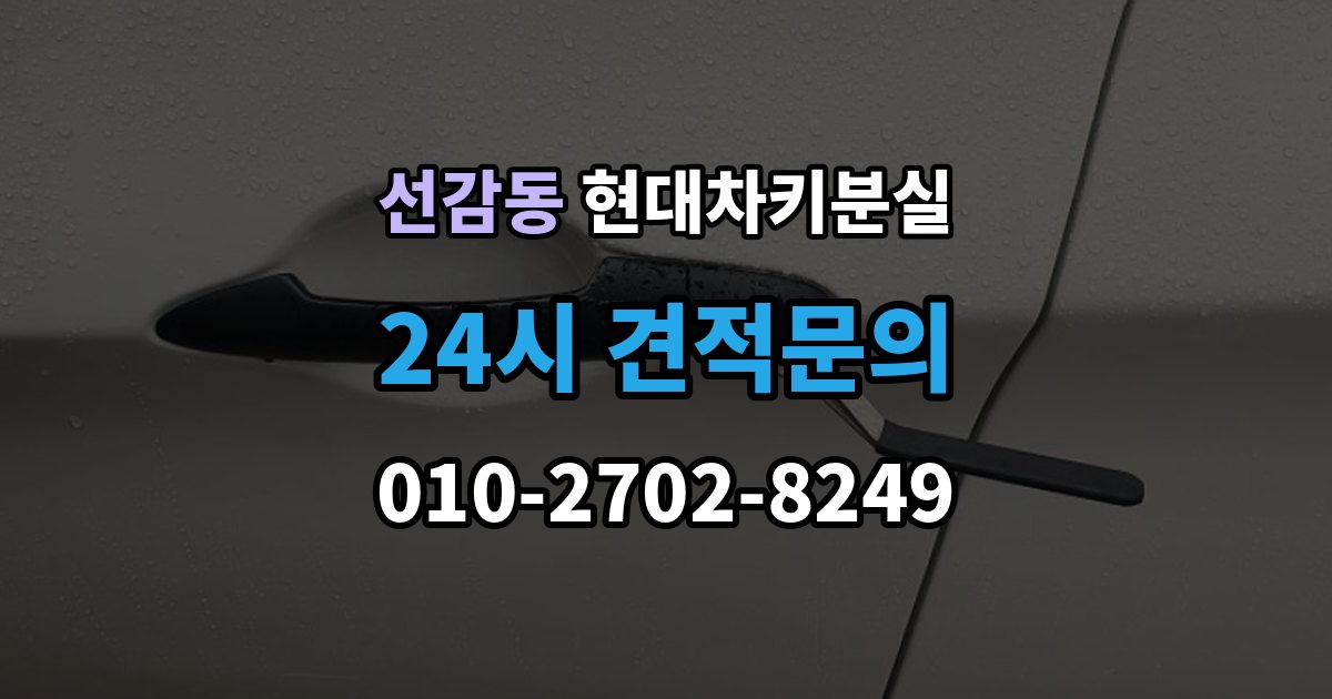 선감동 현대 차키 분실 찾은 뒤에도 재등록이 필요한 경우