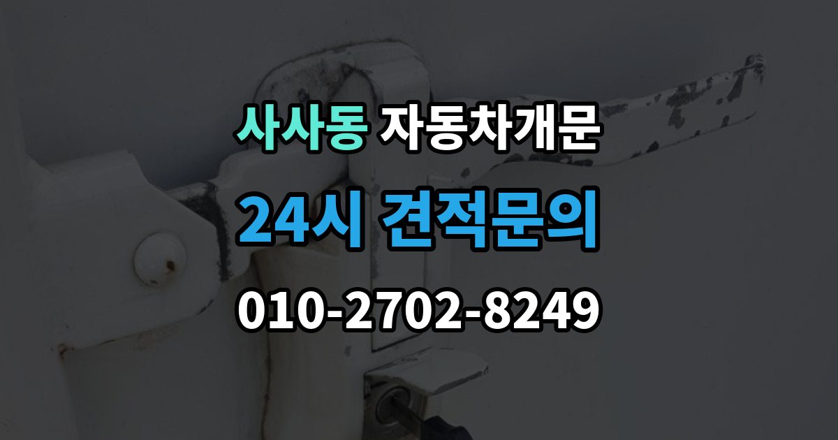 사사동 자동차 문 잠김 출장 안내 - 차량 내부에 사람이 있을 때 우선 조치