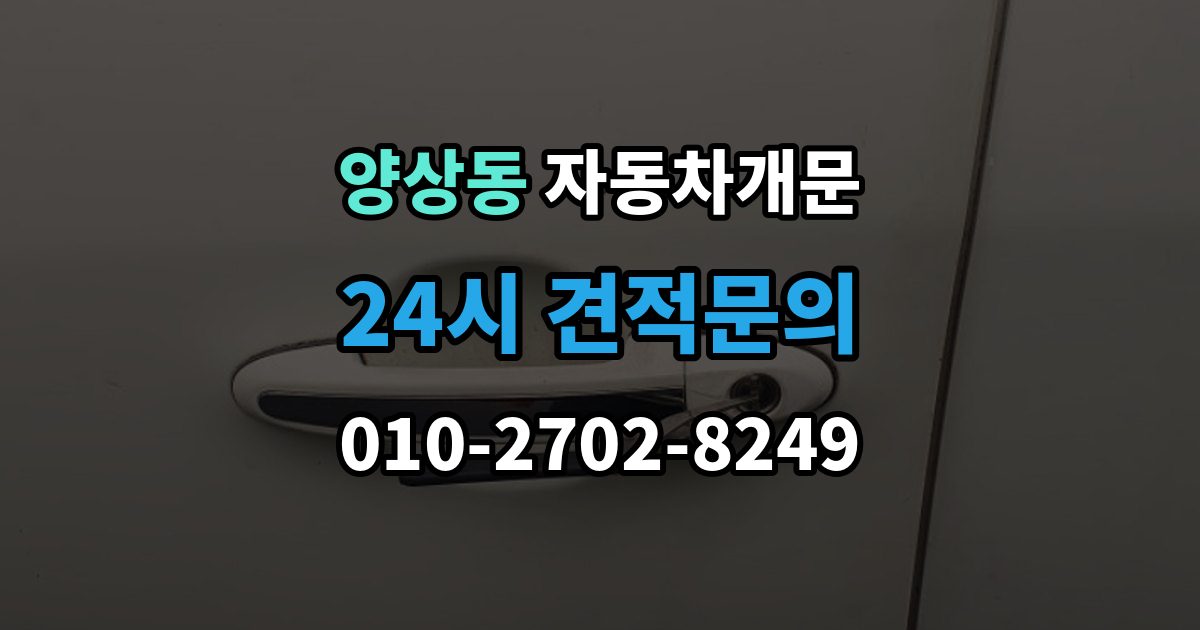 양상동 차 문 잠겼을 때 시동 걸린 채 잠겼을 때 확인할 점