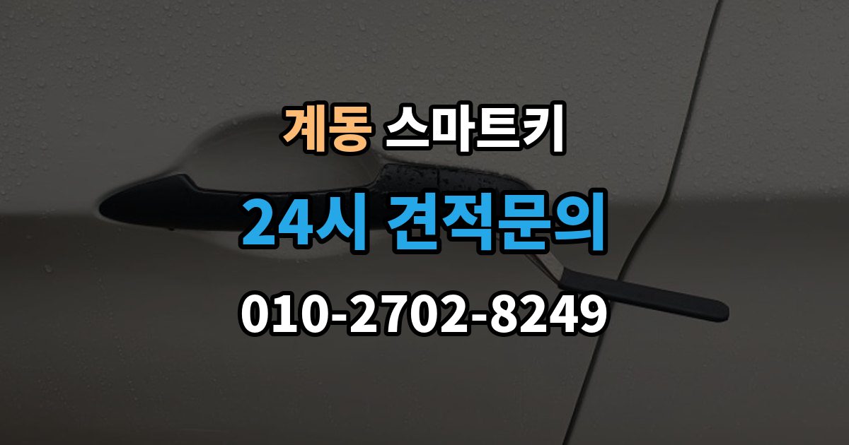 안성시 계동 스마트키 분실 대비를 위해 미리 해둔 일