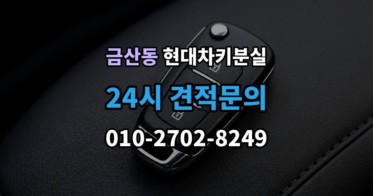 금산동 현대 차키 분실 출장 안내 - 긴급 상황에서 연락할 곳과 준비물