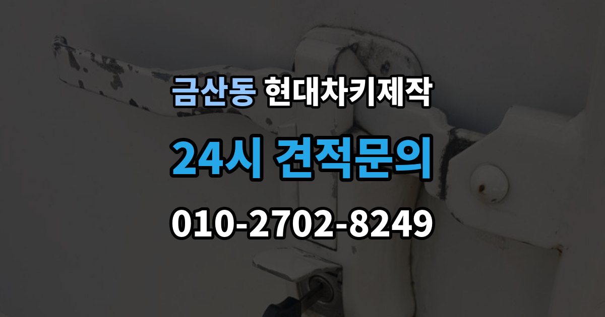 금산동 현대 차키 제작 출장 안내 - 후 작동 확인은 이렇게 진행됩니다