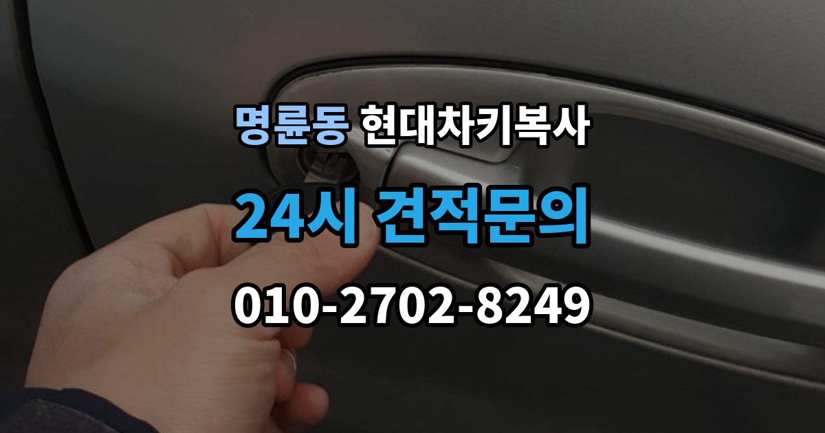 안성시 명륜동 현대 차키 복사 출장 안내 - 차주 확인이 필요한 상황과 준비 서류