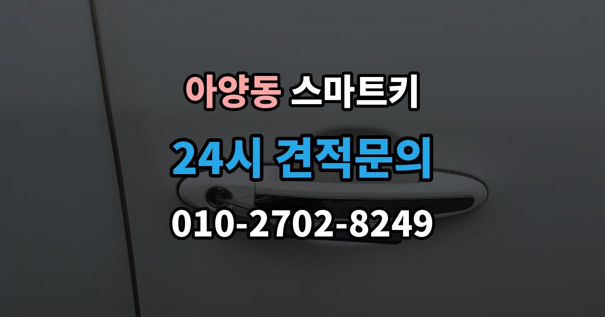 안성시 아양동 스마트키 오류 메시지가 떴을 때 해석하는 법
