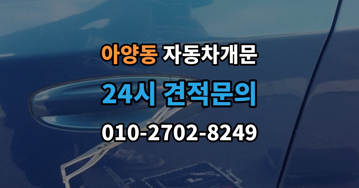 안성시 아양동 차 문 잠겼을 때 문은 열려도 시동이 안 걸릴 때 구분법