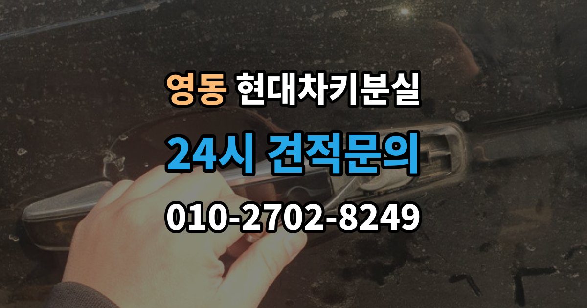 안성시 영동 현대 차키 분실 스마트키 앱 연동 상태 확인이 필요한 경우