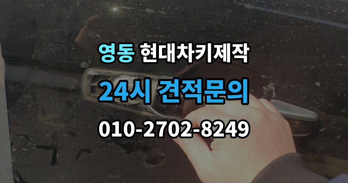 안성시 영동 현대 차키 제작 분실 전 예비키를 준비하는 현실적인 방법