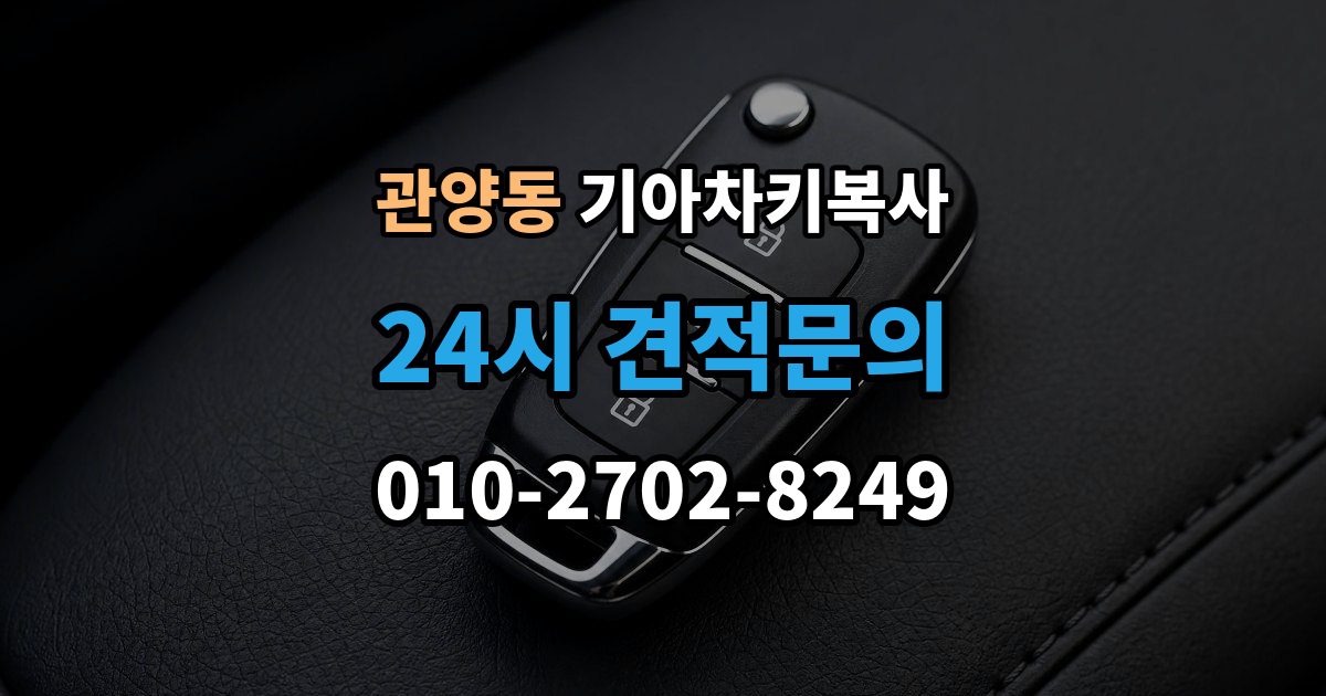 관양동 기아 차키 복사 예비키 분실 전후로 챙겨야 할 서류