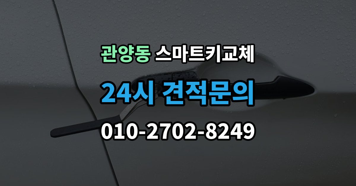 관양동 스마트키 교체 출장 안내 - 상태에서 안전하게 문 잠김을 푸는 기준