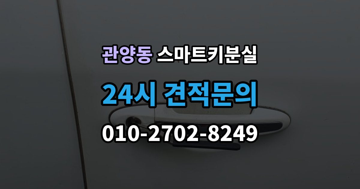 관양동 스마트키 분실 출장 안내 - 차량 운행이 제한되는 상황 살펴보기
