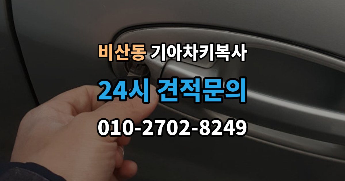 안양시 동안구 비산동 기아 차키 복사 문은 열리지만 시동이 안 될 때 점검할 항목