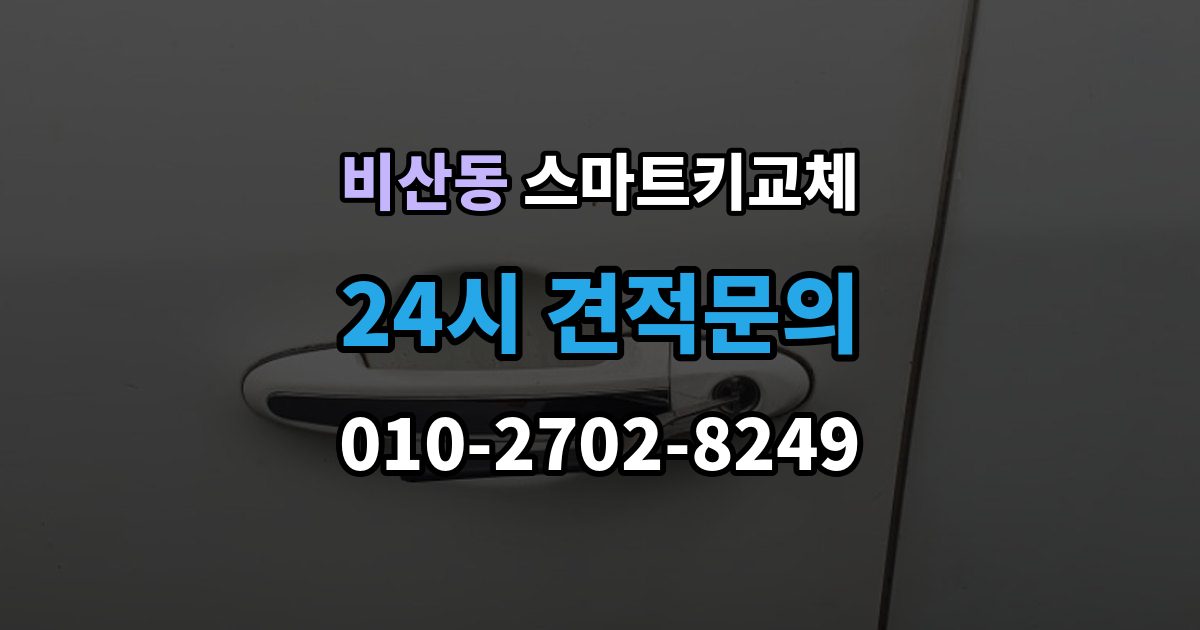 안양시 동안구 비산동 스마트키 교체 출장 안내 - 새 키를 만들 때 필요한 준비물 안내