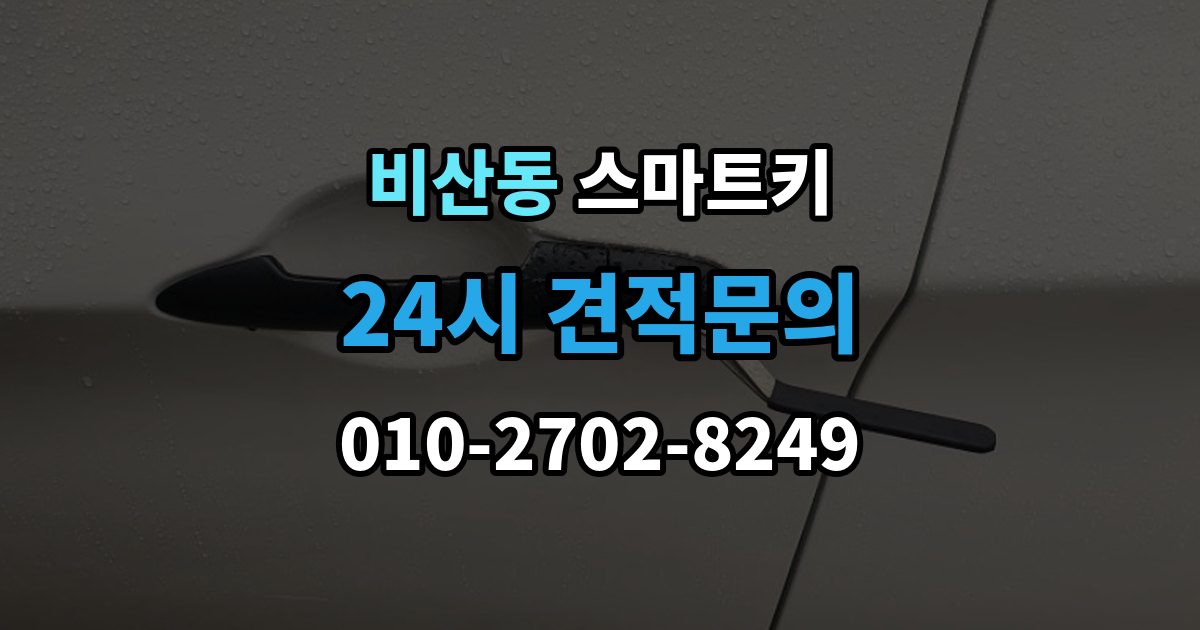 안양시 동안구 비산동 스마트키 출장 안내 - 수리와 교체를 고민할 때 기준