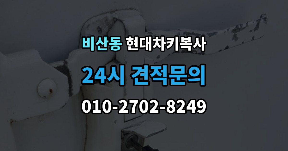 안양시 동안구 비산동 현대 차키 복사 출장 안내 - 분실 전후에 준비할 서류와 절차