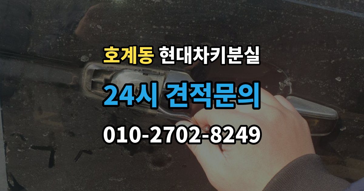 안양시 동안구 호계동 현대 차키 분실 출장 안내 - 딜러센터와 전문업체 진행 방식 비교