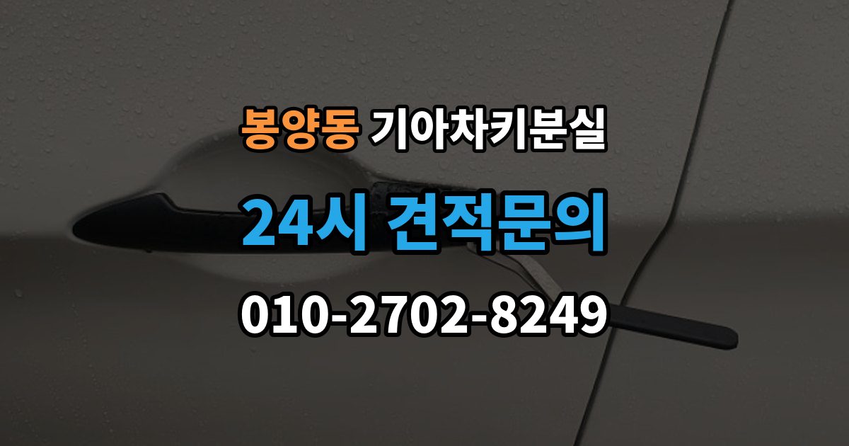 봉양동 기아 차키 분실 출장 안내 - 긴급출동과 보험을 부르기 전 체크할 것