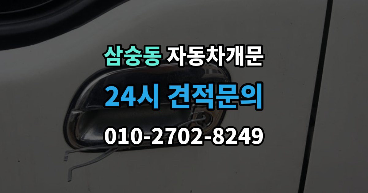 삼숭동 자동차 문 잠김 스마트키 인식 불량으로 인한 잠김 사례