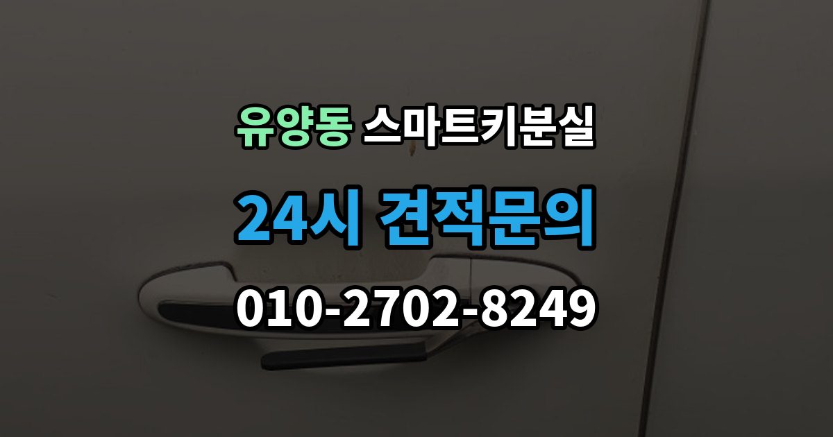 유양동 스마트키 분실 초기화가 필요한 경우와 점검 순서