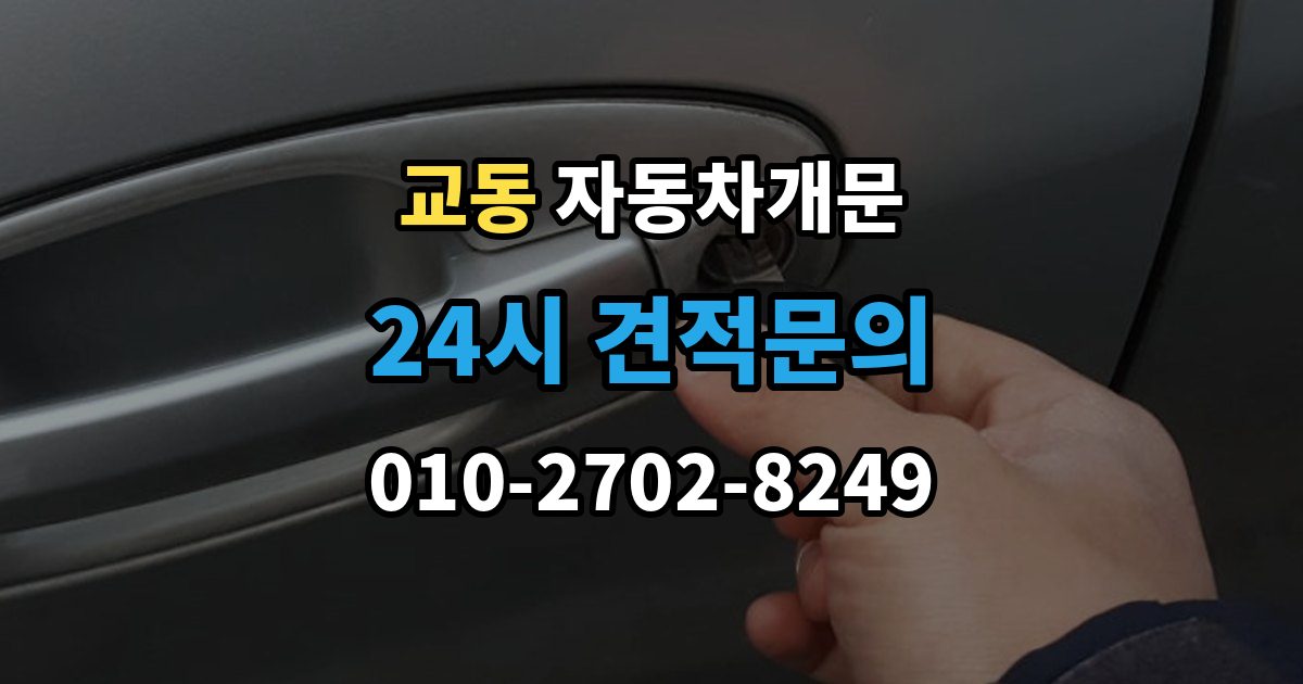 여주시 교동 차 문 잠겼을 때 보험사 긴급출동과 전문업체 비교