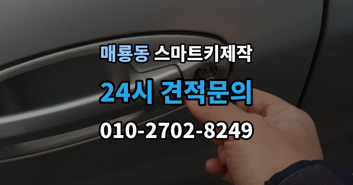 매룡동 스마트키 제작 출장 안내 - 주차장 방문 서비스로 가능한 작업과 한계