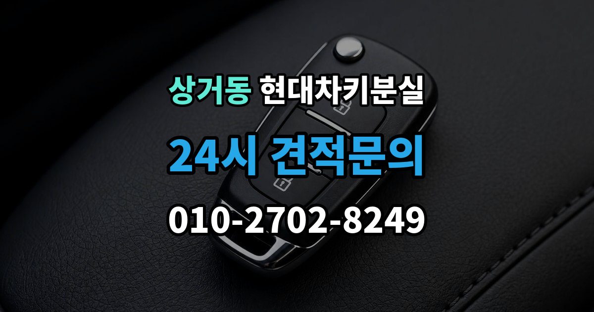 상거동 현대 차키 분실 출장 안내 - 스마트키 앱 연동 상태 확인이 필요한 경우