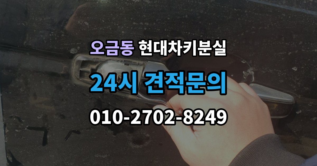 여주시 오금동 현대 차키 분실 차문은 열리지만 키 인식이 안 될 때
