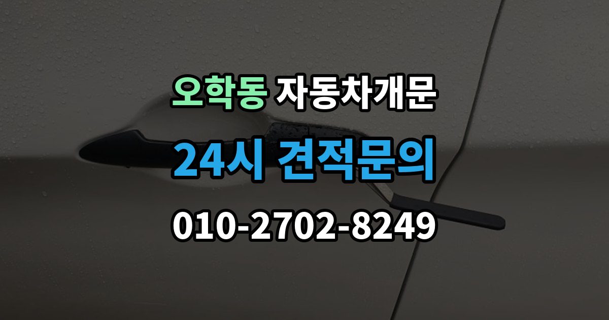 오학동 자동차 문 잠김 차량 내부에 사람이 있을 때 우선 조치