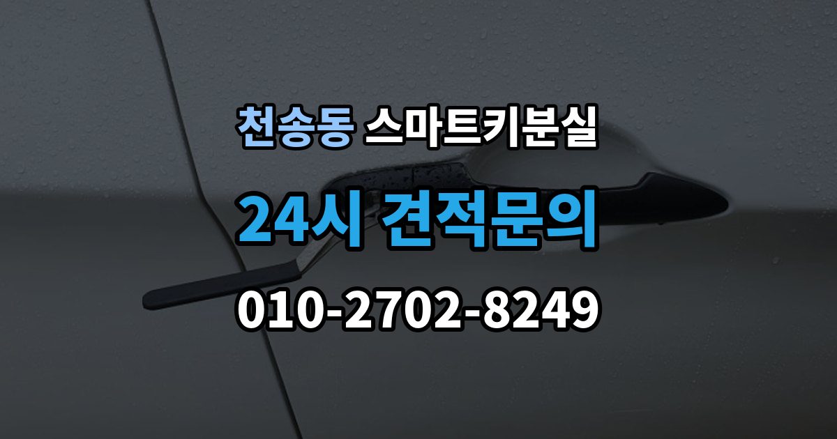 천송동 스마트키 분실 이모빌라이저 연동 상태 확인하는 법