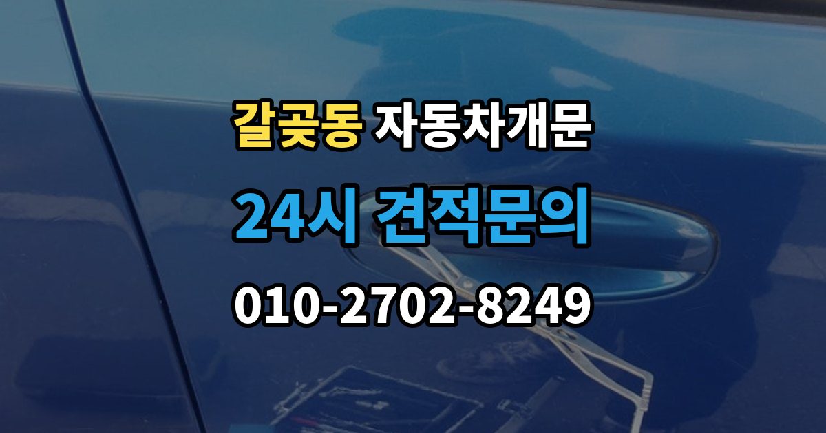 갈곶동 차 문 잠겼을 때 문은 열려도 시동이 안 걸릴 때 구분법