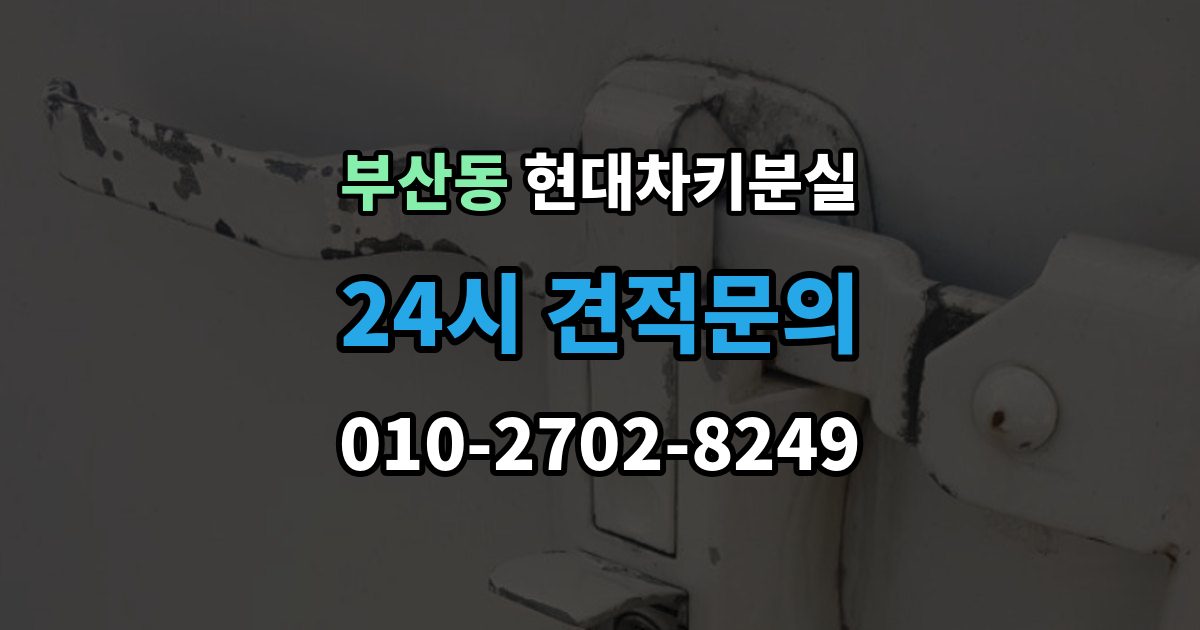 부산동 현대 차키 분실 출장 안내 - 보험이나 긴급출동을 부르기 전 확인할 것