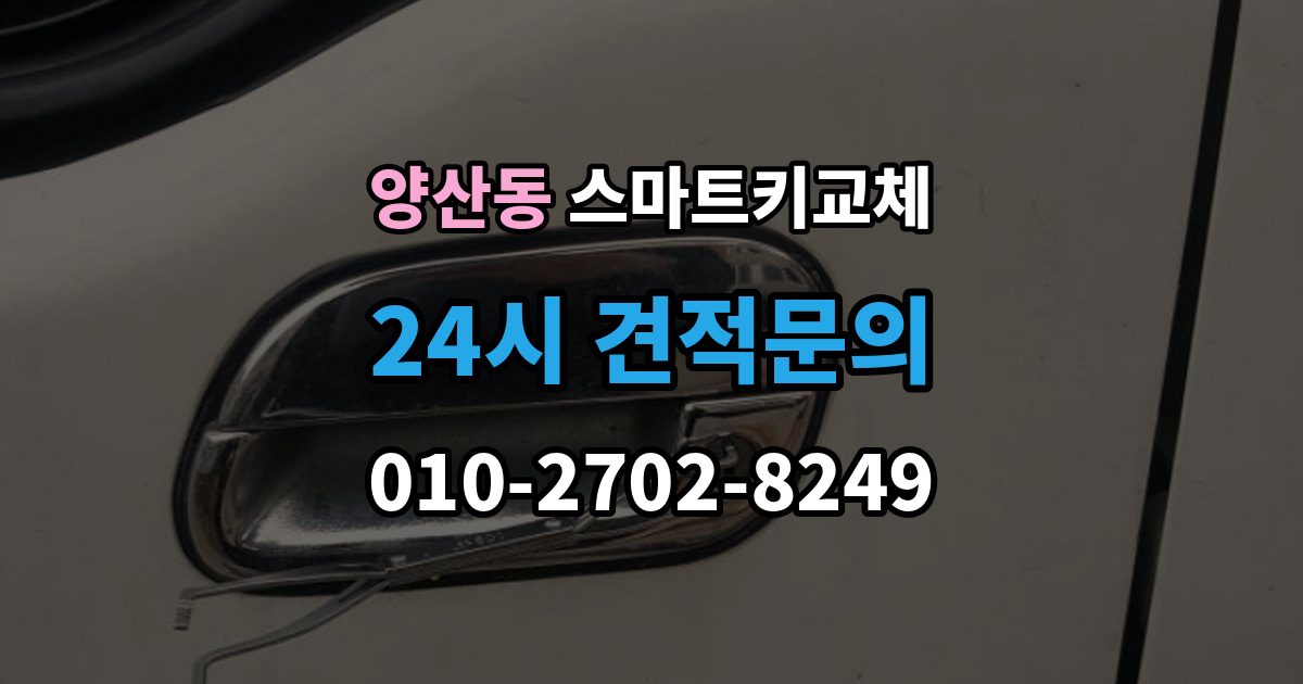 양산동 스마트키 교체 출장 안내 - 문이 안 열릴 때 안전하게 대처하는 법