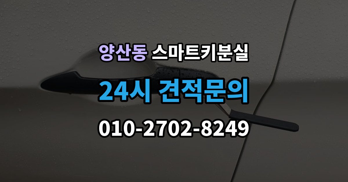 양산동 스마트키 분실 재등록과 단순 복제 차이 알아보기