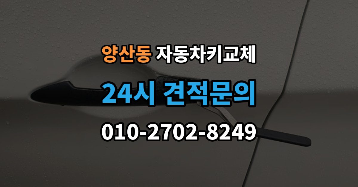 양산동 자동차키 교체 출장 안내 - 열쇠집과 서비스센터 차이
