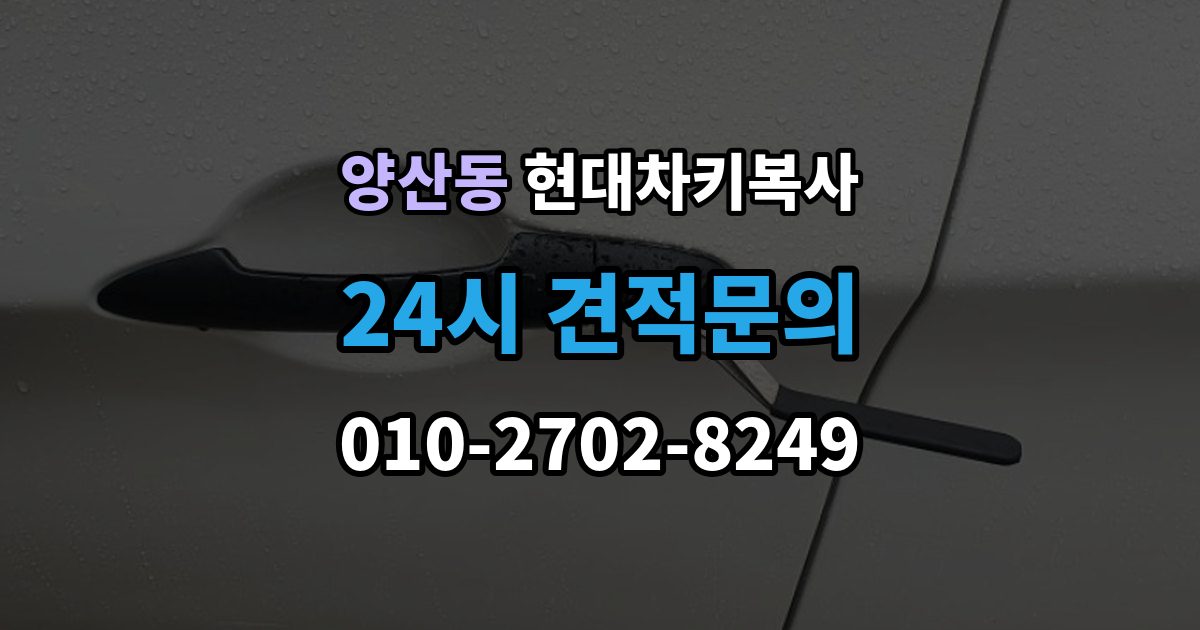 양산동 현대 차키 복사 출장 안내 - 차량 세부 정보와 연식을 먼저 확인하는 이유
