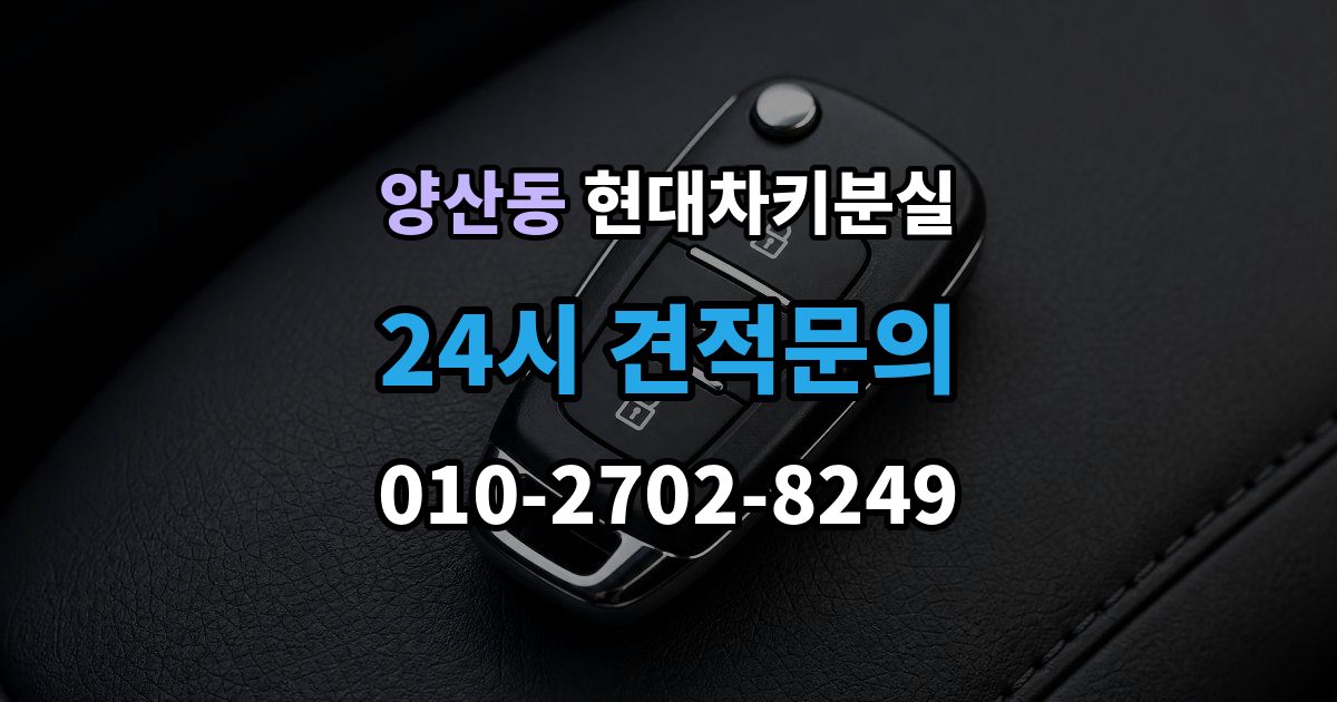 양산동 현대 차키 분실 출장 안내 - 차량 뒷번호가 없어도 진행 가능한 경우 정리