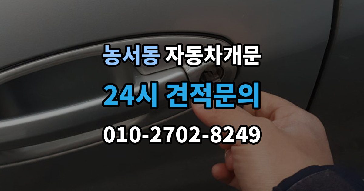 농서동 차 문 잠겼을 때 출장 안내 - 잠금 해제 후 재발생 방지하는 습관