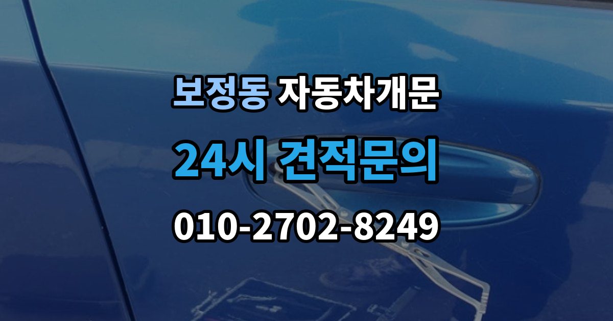 보정동 자동차 문 잠김 잠금 상태를 스스로 점검하는 방법