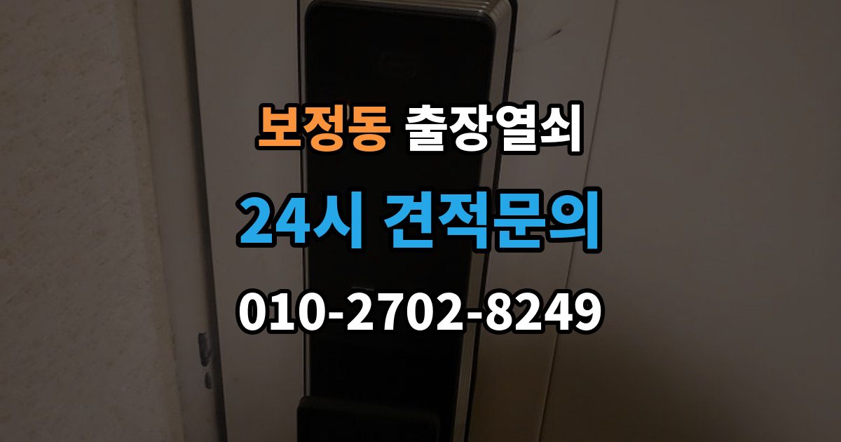 보정동 출장 열쇠 차키 분실 시 현장 대응과 대체 방법