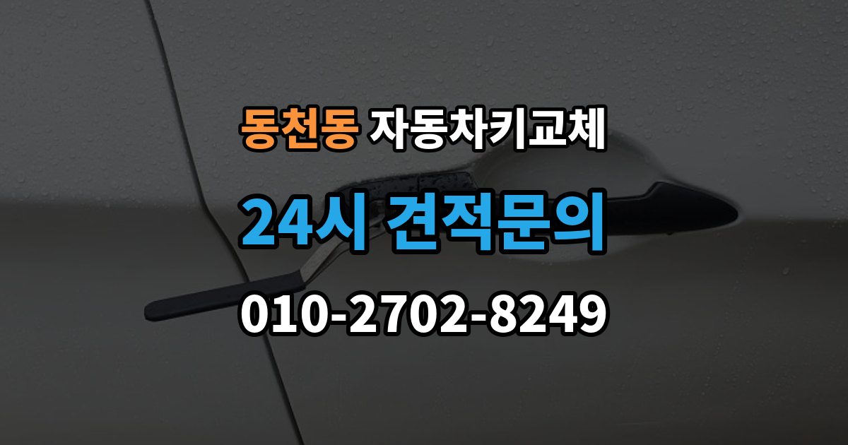 용인시 수지구 동천동 자동차키 교체 추가 제작이 필요한 대표 사례