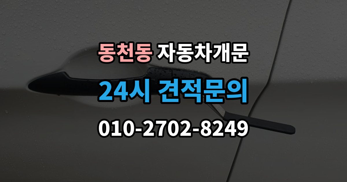 용인시 수지구 동천동 차 문 잠겼을 때 여벌열쇠 위치를 미리 확인해야 하는 이유
