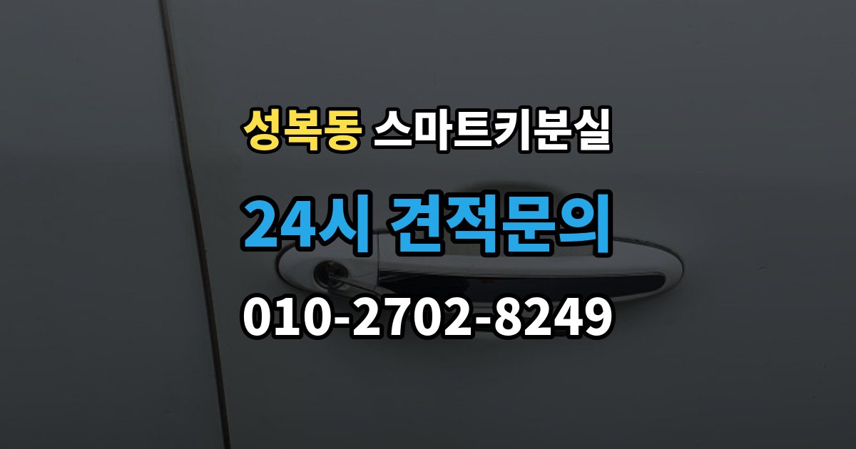 성복동 스마트키 분실 상태에서 안전하게 문 잠김을 푸는 기준