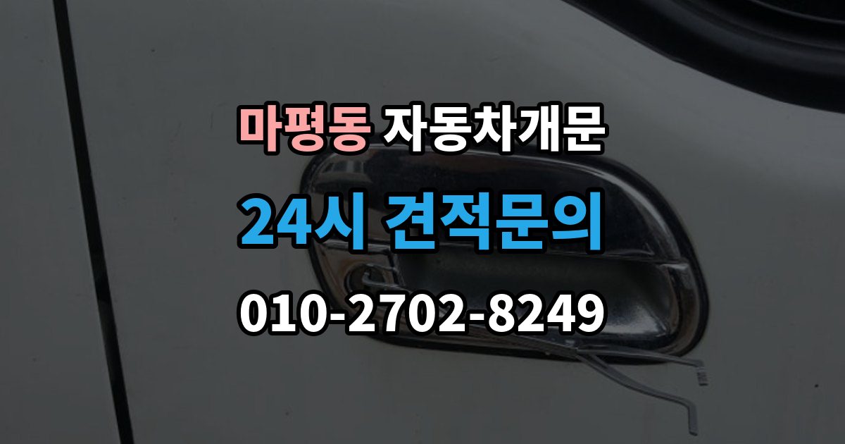 용인시 처인구 마평동 차 문 잠겼을 때 보험사 긴급출동과 전문업체 비교