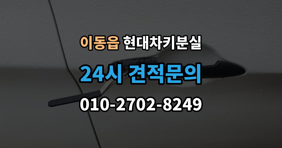 이동읍 현대 차키 분실 출장 안내 - 문이 잠긴 상태에서 먼저 할 일