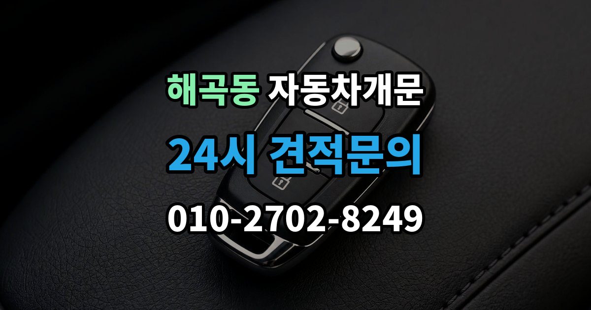 해곡동 자동차 문 잠김 출장 안내 - 차량 내부에 사람이 있을 때 우선 조치