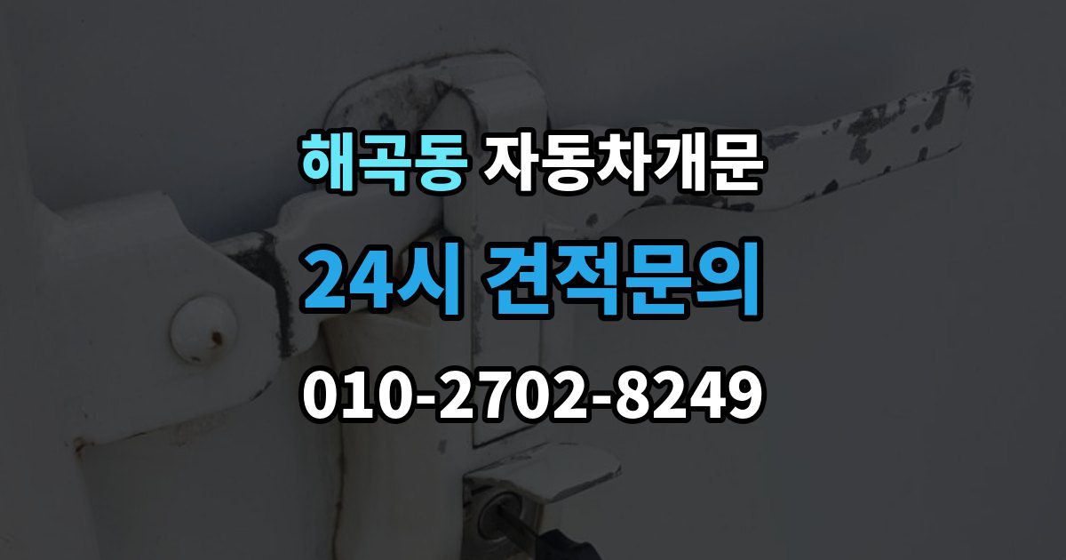 해곡동 차 문 잠겼을 때 출장 안내 - 문은 열려도 시동이 안 걸릴 때 구분법