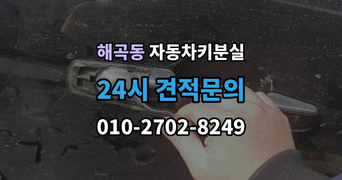 해곡동 차 키 잃어버렸을 때 가족 예비키가 있을 때와 없을 때 차이