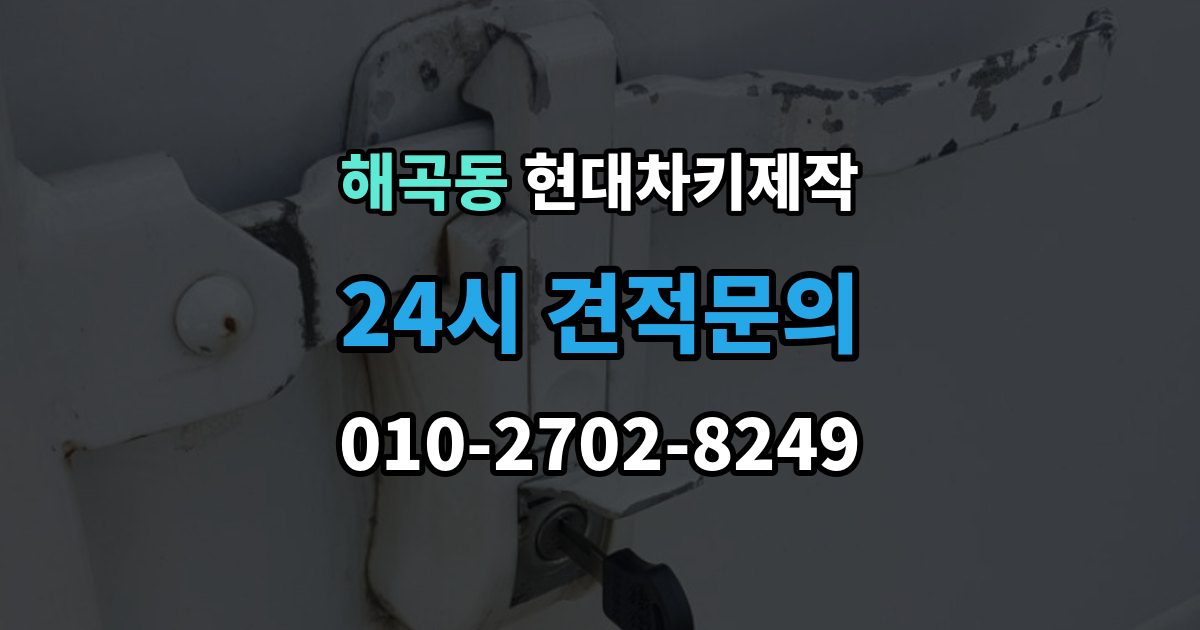 해곡동 현대 차키 제작 키 케이스 파손 시 하우징 복원 가능 범위