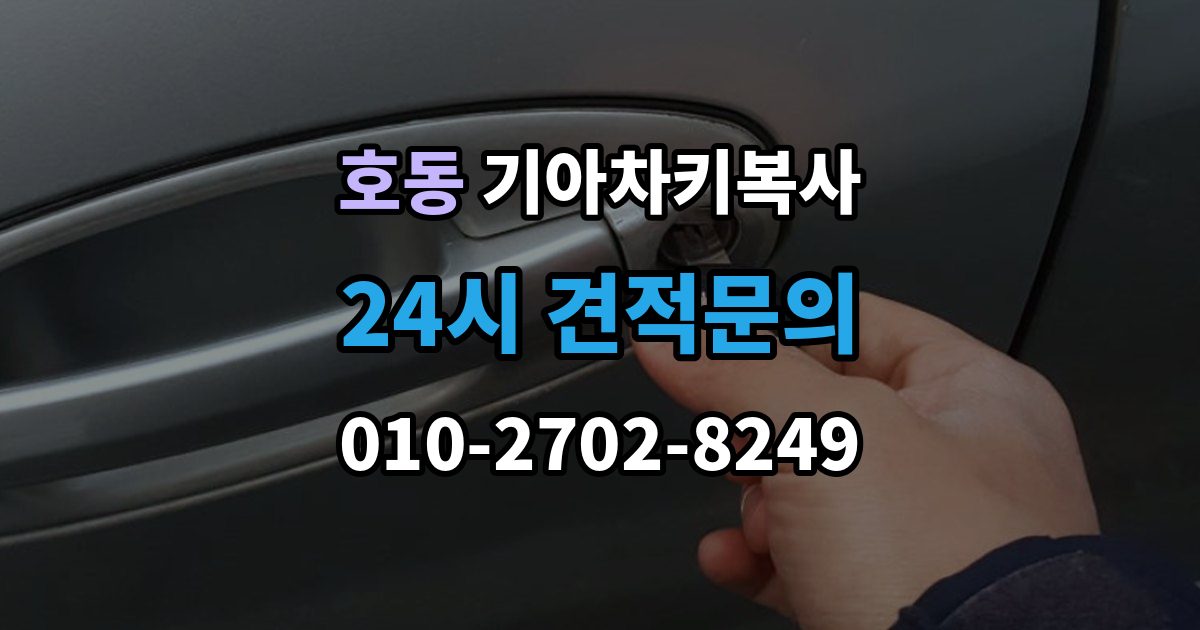 용인시 처인구 호동 기아 차키 복사 긴급 출동 전에 알아둘 가능 범위