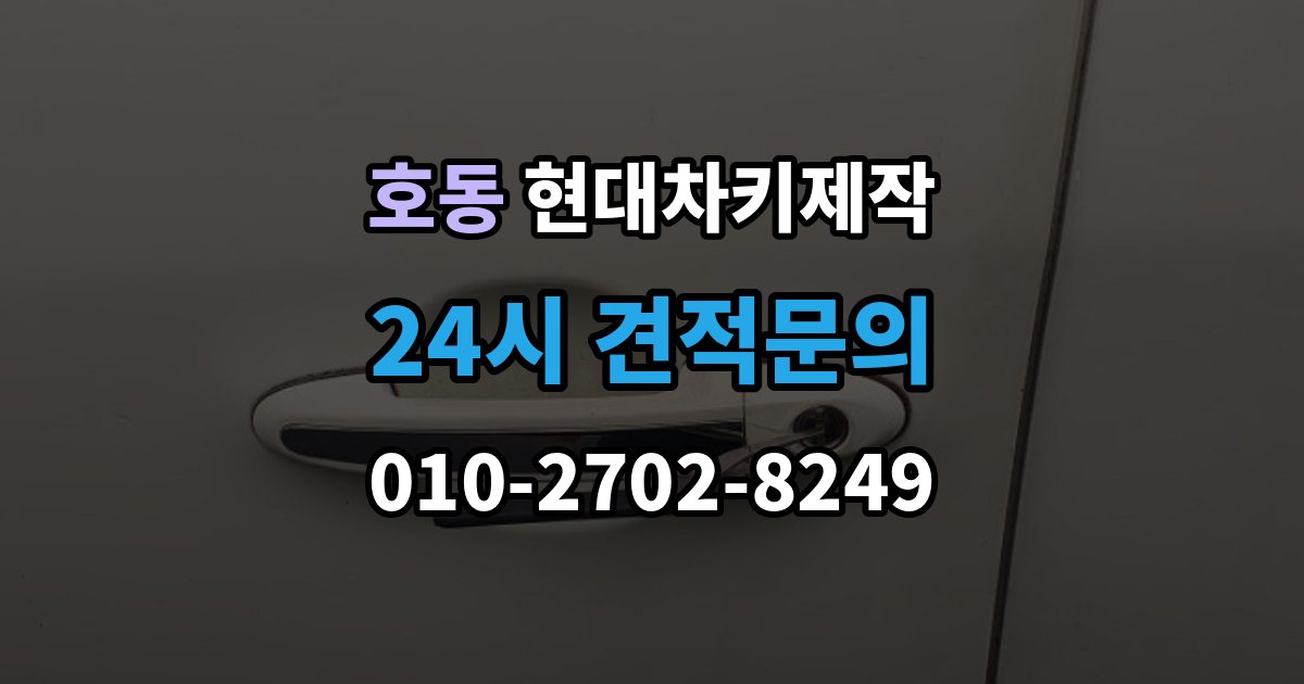 용인시 처인구 호동 현대 차키 제작 출장 안내 - 중고차 인수 직후 키 개수부터 확인해야 하는 이유